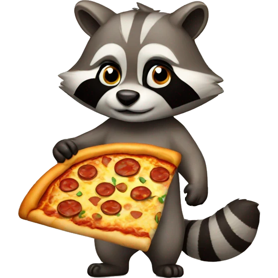 Racoon with pizza emoji