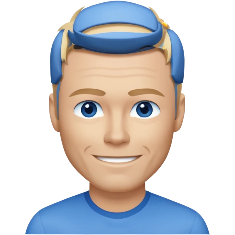 Ronan Keating with blue eyes, dark blonde hair, blue shirt emoji