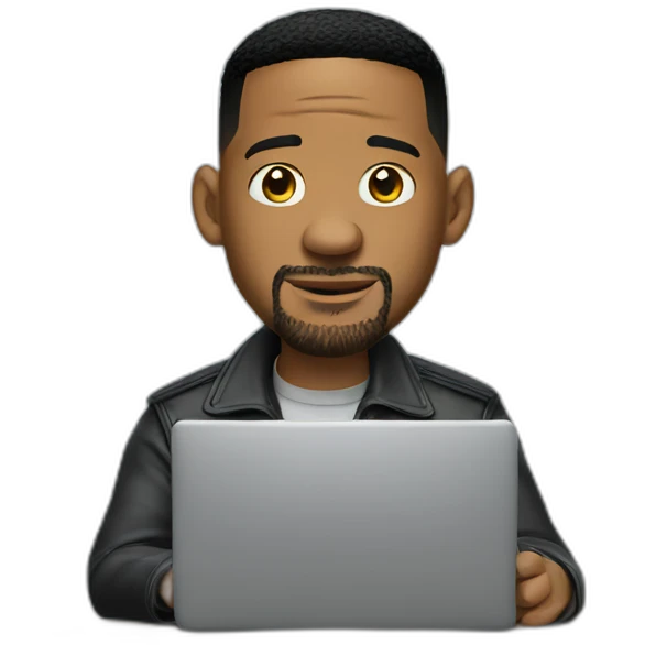Will smith on a laptop emoji