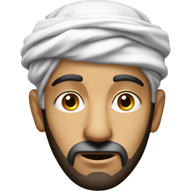 Arab holding his head photorealistic serious emoji