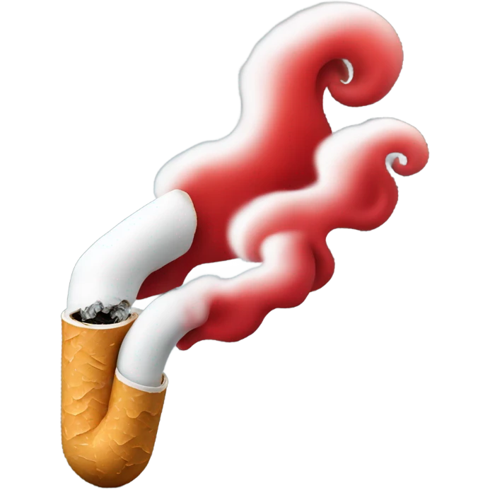 Cigarette with red smoke emoji