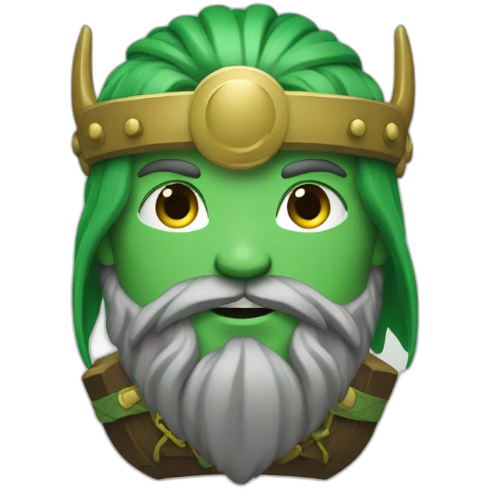 Green Haired Viking with Treasure emoji