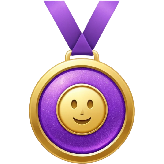 Purple Glitter medal of help emoji