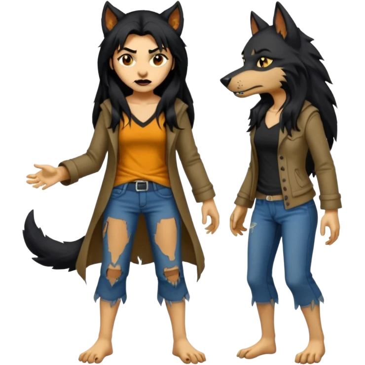 Female wherewolf full body emoji