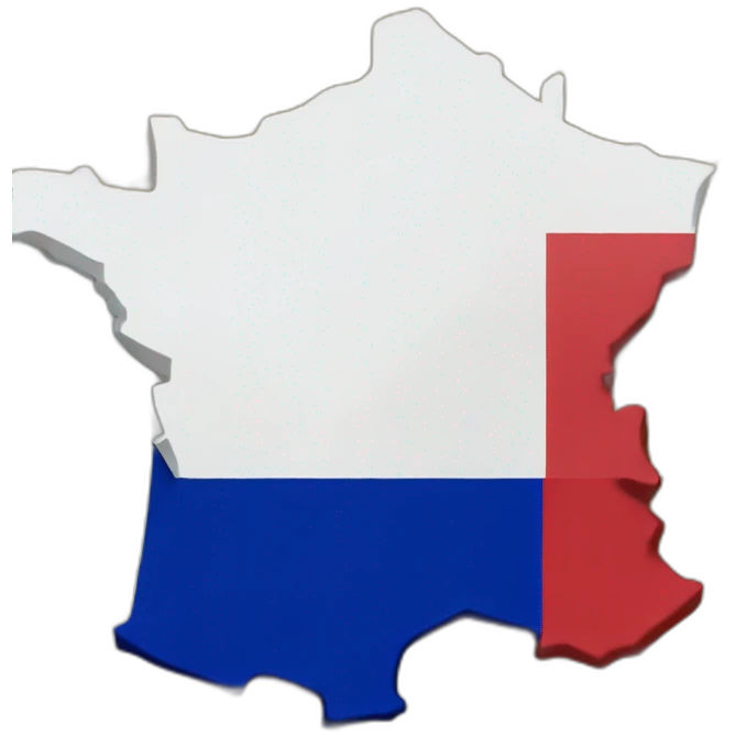outline of french country on the map filled with the french flag emoji