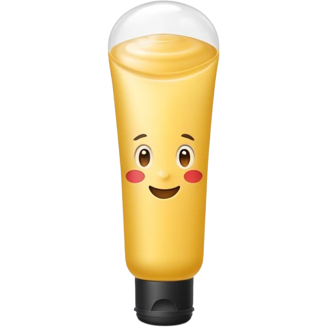 small upright squeeze tube with soft matte finish, gently rounded cap, clean minimalist design, lightly curved flexible plastic body, slightly translucent hinting creamy white product inside, no hand, drop, or branding, apple emoji style, soft lighting, subtle shadows, emoji scale emoji