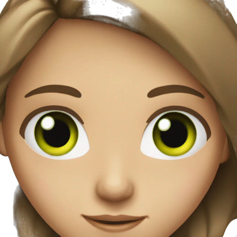 teen girl brown hair green eye emoji