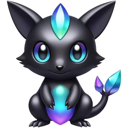 Modern Iridescent black dark fakemon emoji