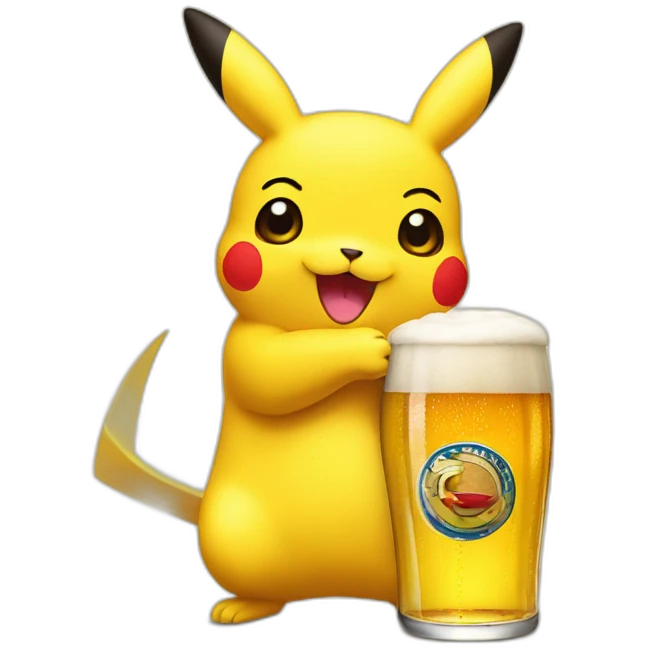 Pikuachu with beer emoji