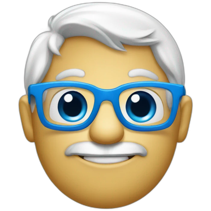 Smurf with glasses emoji