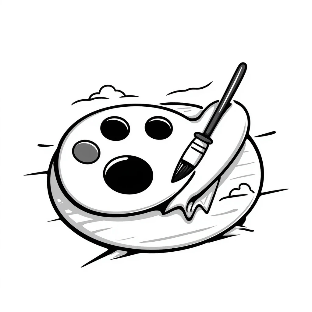 art palette with paintbrush emoji
