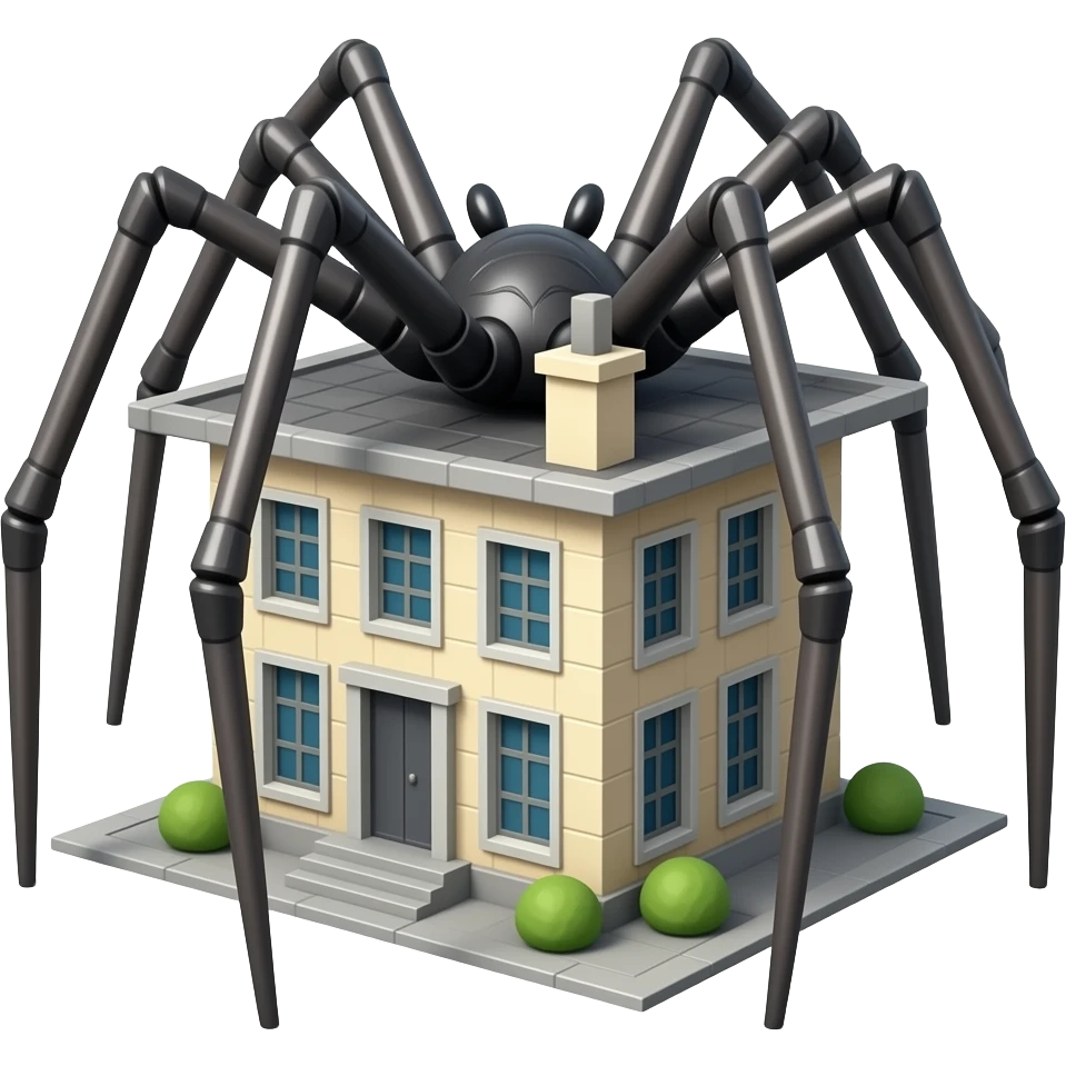 Building with spider legs emoji