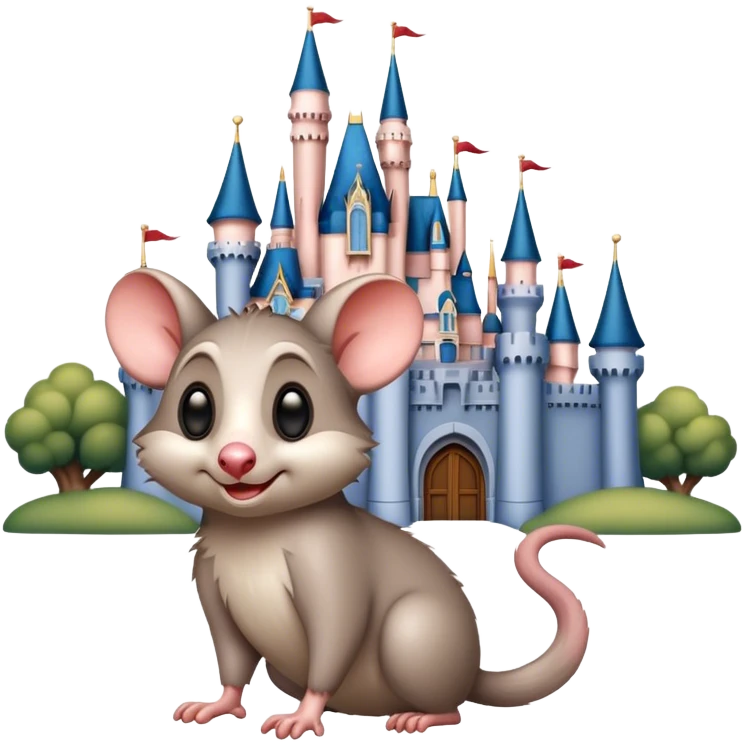 Possum in front of Disney castle  emoji