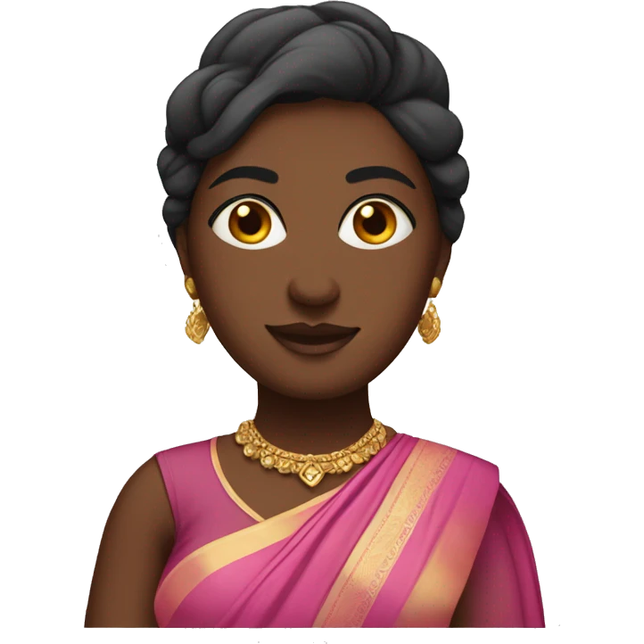 Tall chubby curvature mediumdark skinned women wearing saree in pink colour  emoji