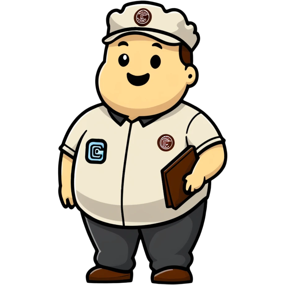 fat chipotle worker cartoon sticker emoji