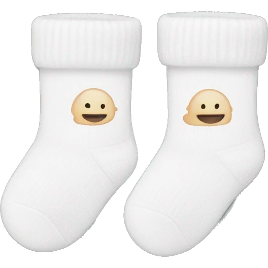 white newborn baby socks emoji