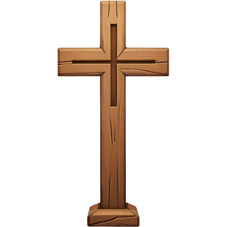wooden christian cross no base emoji