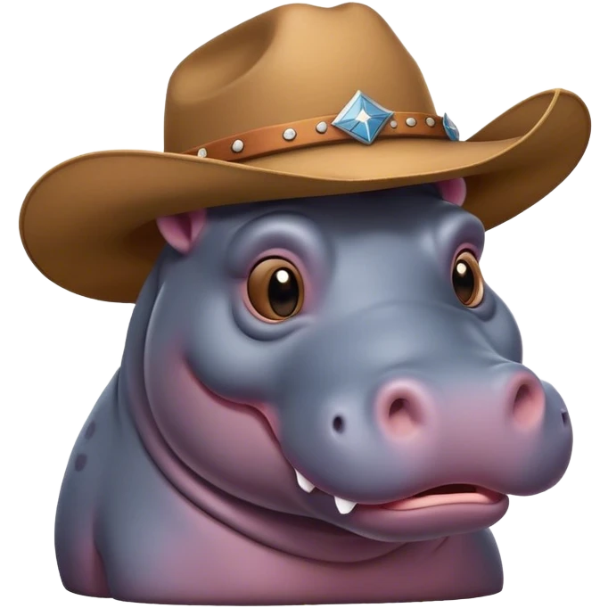 Hippo wearing cowboy hat emoji