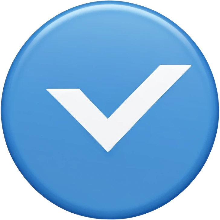 Make me an emoji that theirs a blue circle and inside of the circle is blue bot they should be a white tick inside the circle  emoji