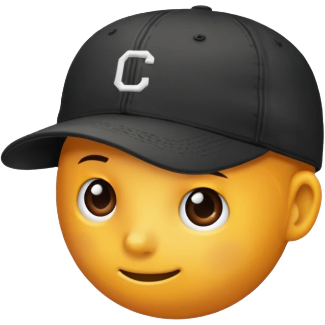 black baseball hat emoji