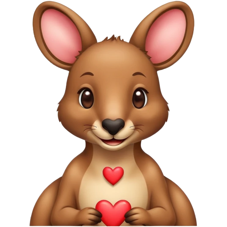 Kangaroo with hearts surrounding  emoji