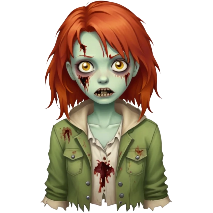 redhead zombie girl emoji