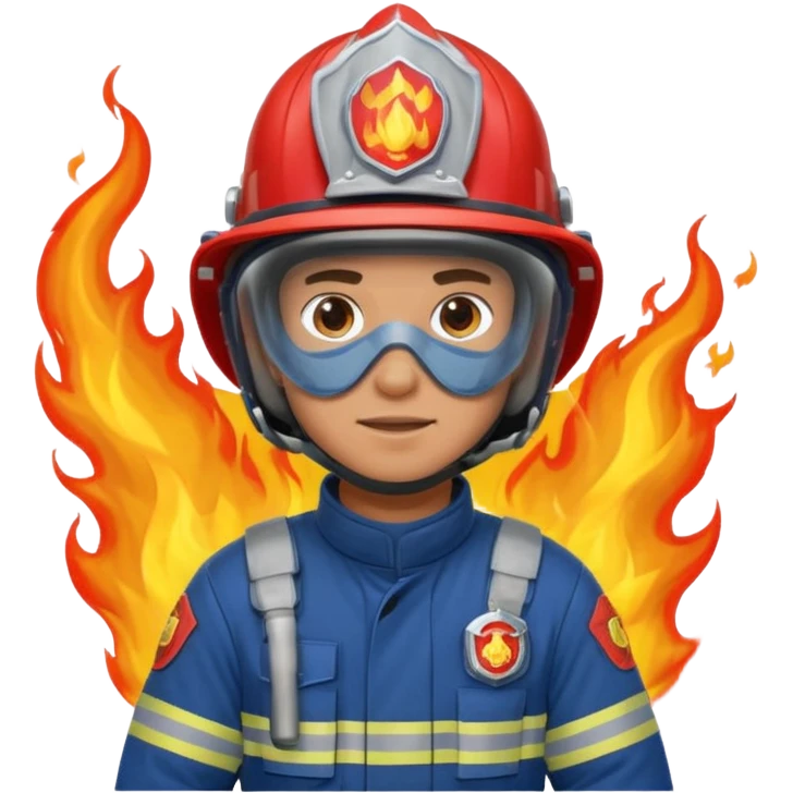 male firefighter on fire blue uniform emoji