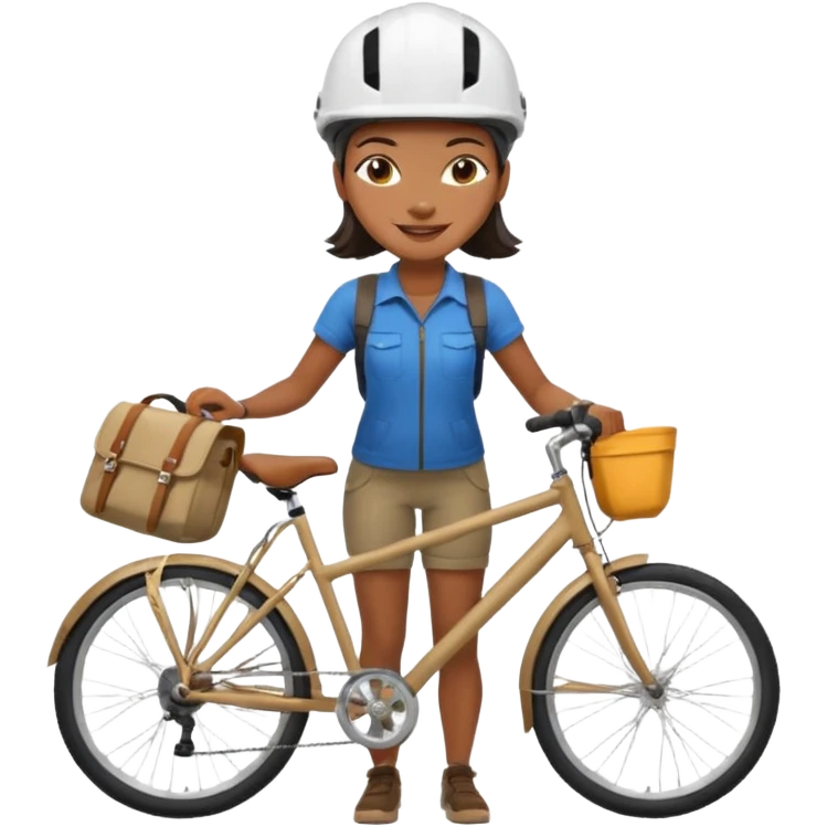 Urban Bike Courier black woman  emoji