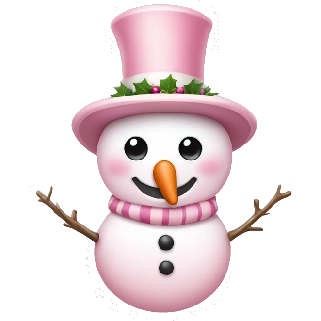 cute light pink snowman emoji