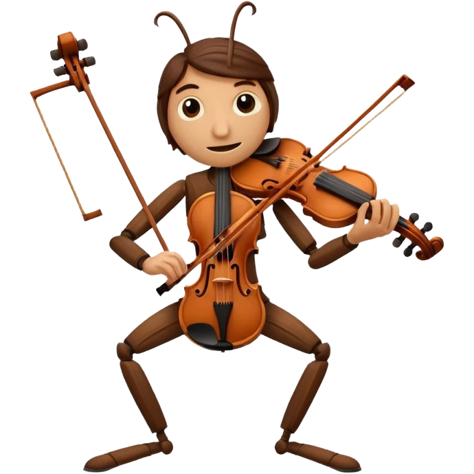 cricket, brown violin emoji