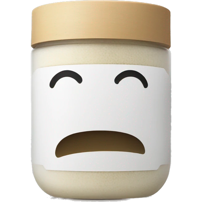 body scrub pot with label emoji