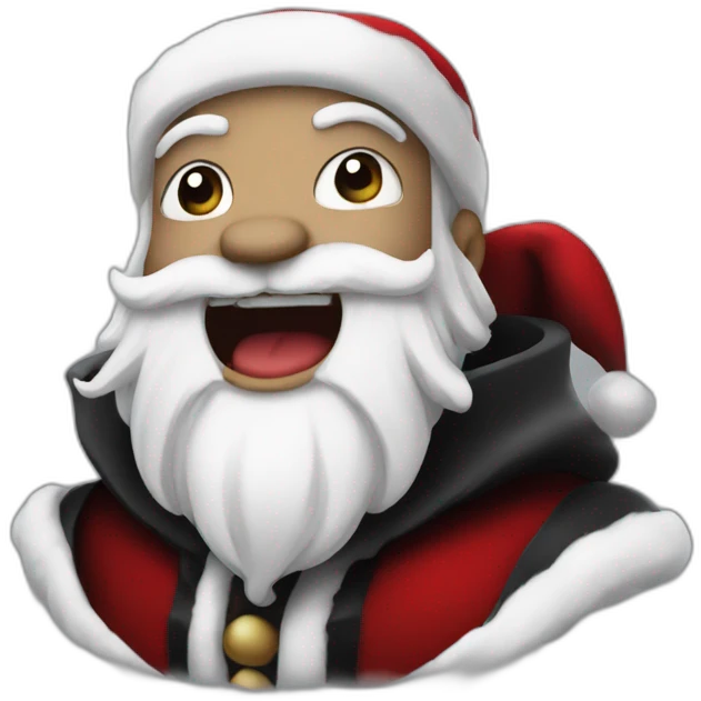 santa claus black and white vampire emoji