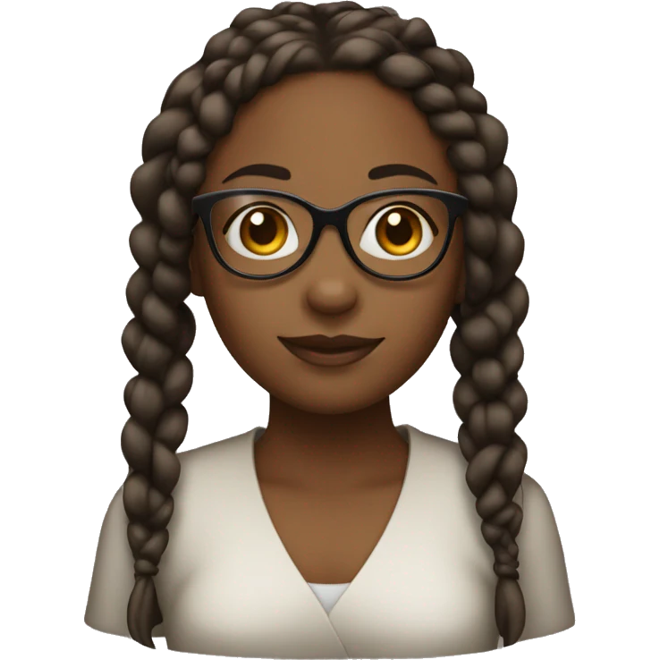Black girl with braids and glasses  emoji