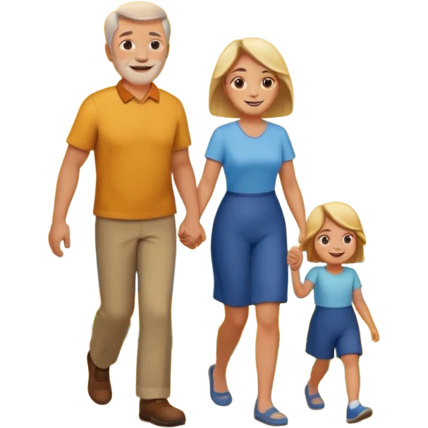 papa y mama caminando hacia el horizonte emoji