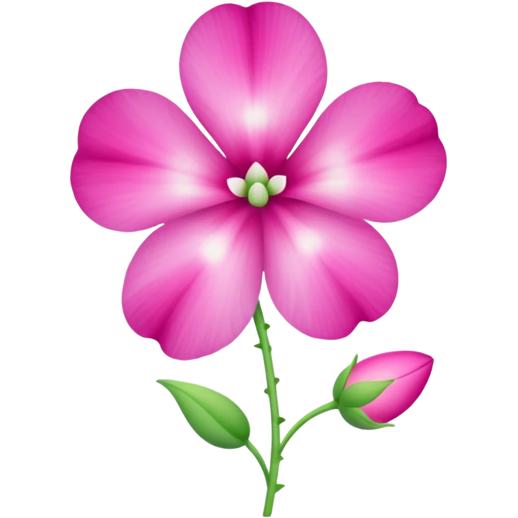 sweetpea flower, pink with dotted center, emoji style emoji