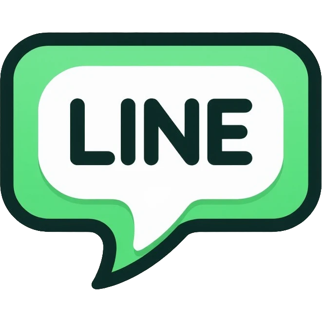 Line messaging app logo, speech bubble with LINE text emoji