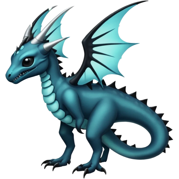 Shiny Dark Edgy  Inteleon-Amaura-Fakémon-hybrid-creature (full body)  emoji