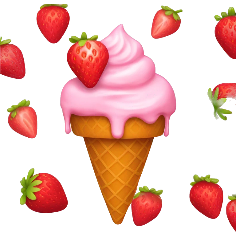 ice cream strawberry emoji