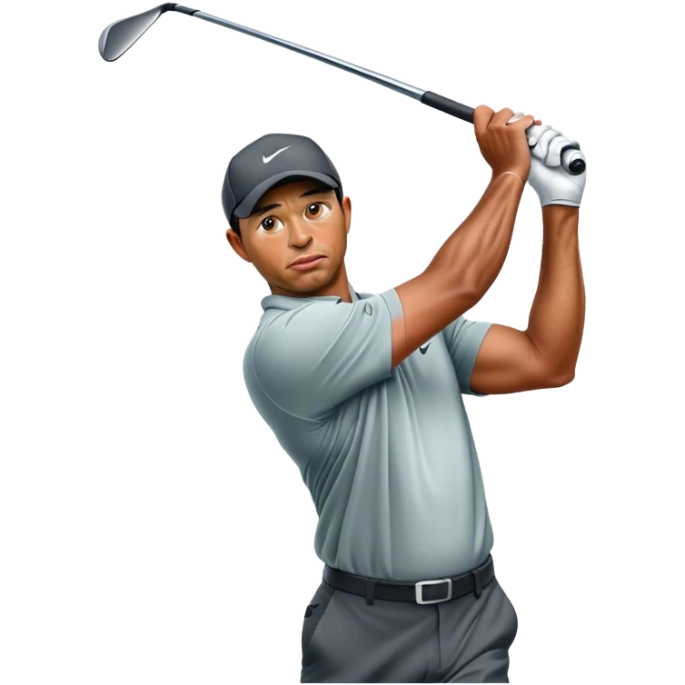 Tiger in golf club emoji