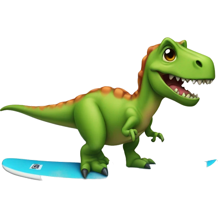 Dinosaur on a surf board  emoji