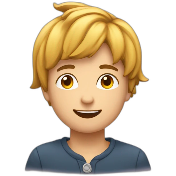 Garçon sur un cœur emoji