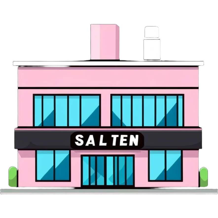 partly pink stylish beauty salon building emoji