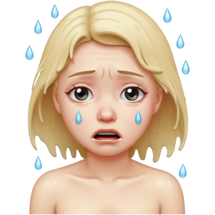 Nude girl crying emoji