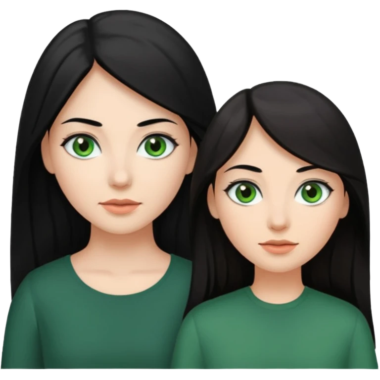 enemies chico pelo negro ojos grises chica pelo castaño largo ojos verdes emoji