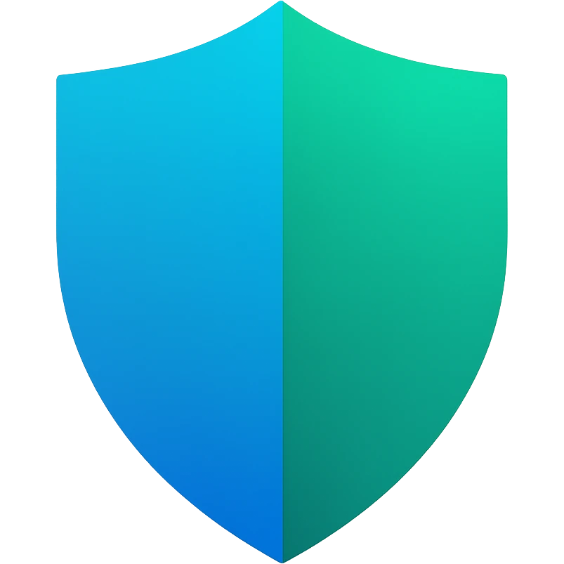 blue and green shield icon, with a gradient effect emoji