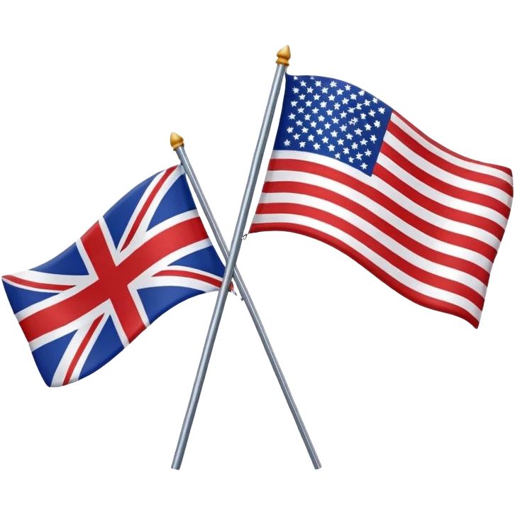 british flag and AMERICAN flag emoji