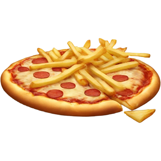 pizza topped with french fries emoji