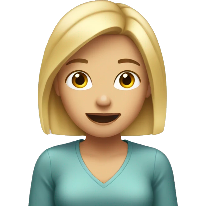Blond girl doing a voice message  emoji