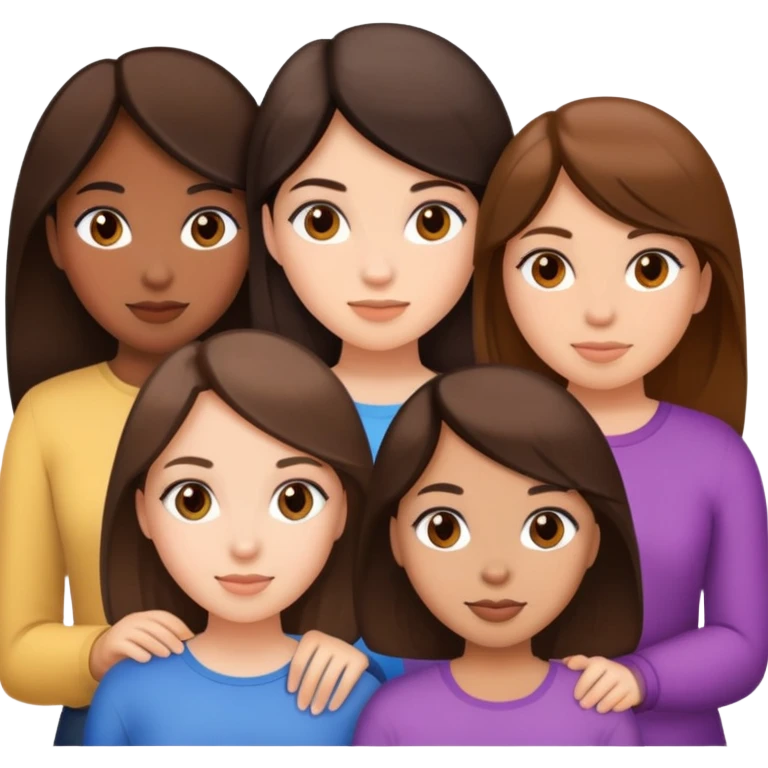 5 girls brunette emoji