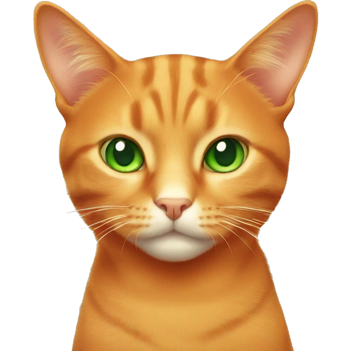 orange cat with green eyes emoji